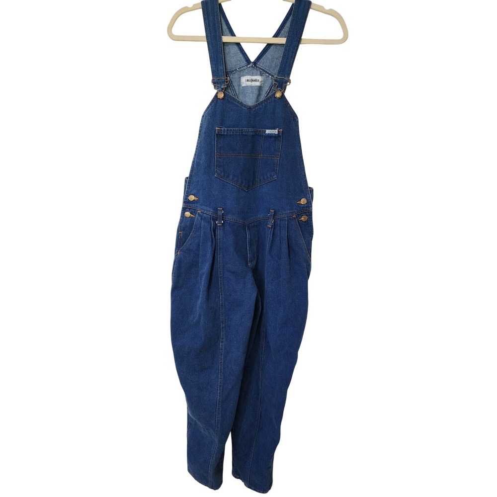 Vintage I Magnolia Overalls Denim Boho 90s Casual Pleated 100% Cotton size Small
